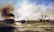 Xanthus Russell Smith Battle between The Monitor and Merrimac oil painting reproduction